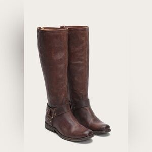 FRYE Philip Harness Tall Vintage Leather Riding Boot Knee High Womens 11B